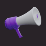 3D Model loud speaker with purple handle