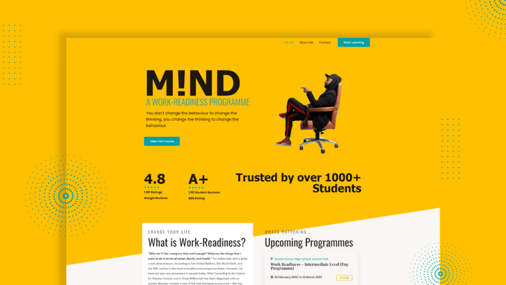 Screenshot of the Minds Academy Website